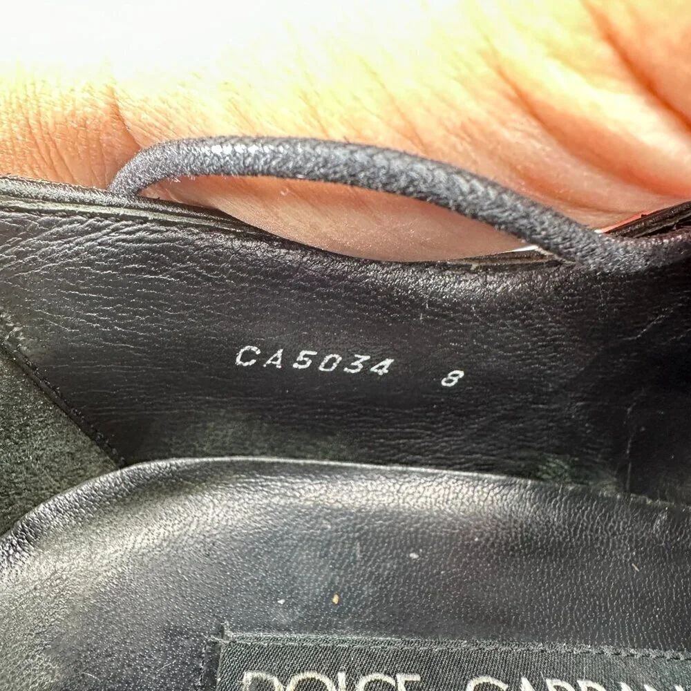 Dolce & Gabbana Men Size 8 Black Genuine Leather Lace Up Derby Dress Shoes